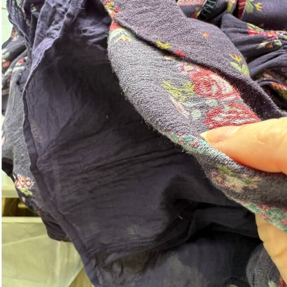 Rahi Cali Purple Multi Color Floral Print 3/4 Sleeve Ruffle Mini Dress XS - Picture 11 of 14